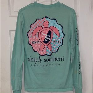 Simply Southern Long Sleeve T-Shirt, Teal, Size S